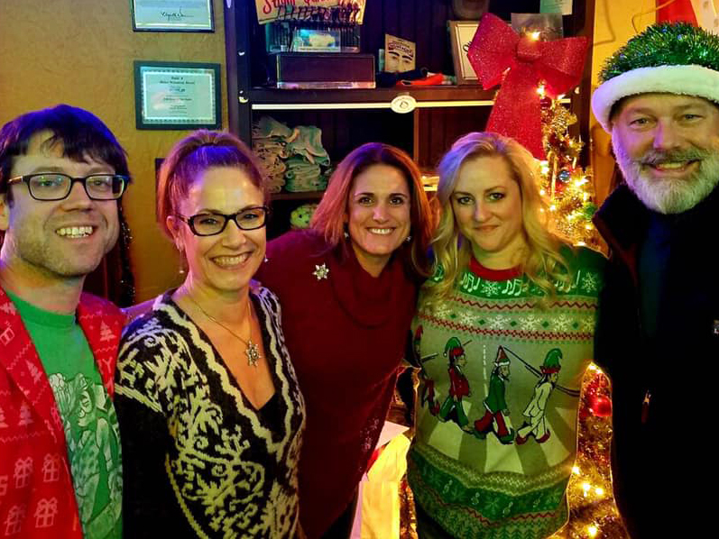 ugly sweater contest and Giving Tree event